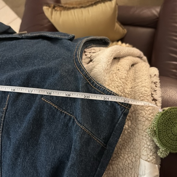 Extra large button up denim dress with brown braided belt - Picture 6 of 8